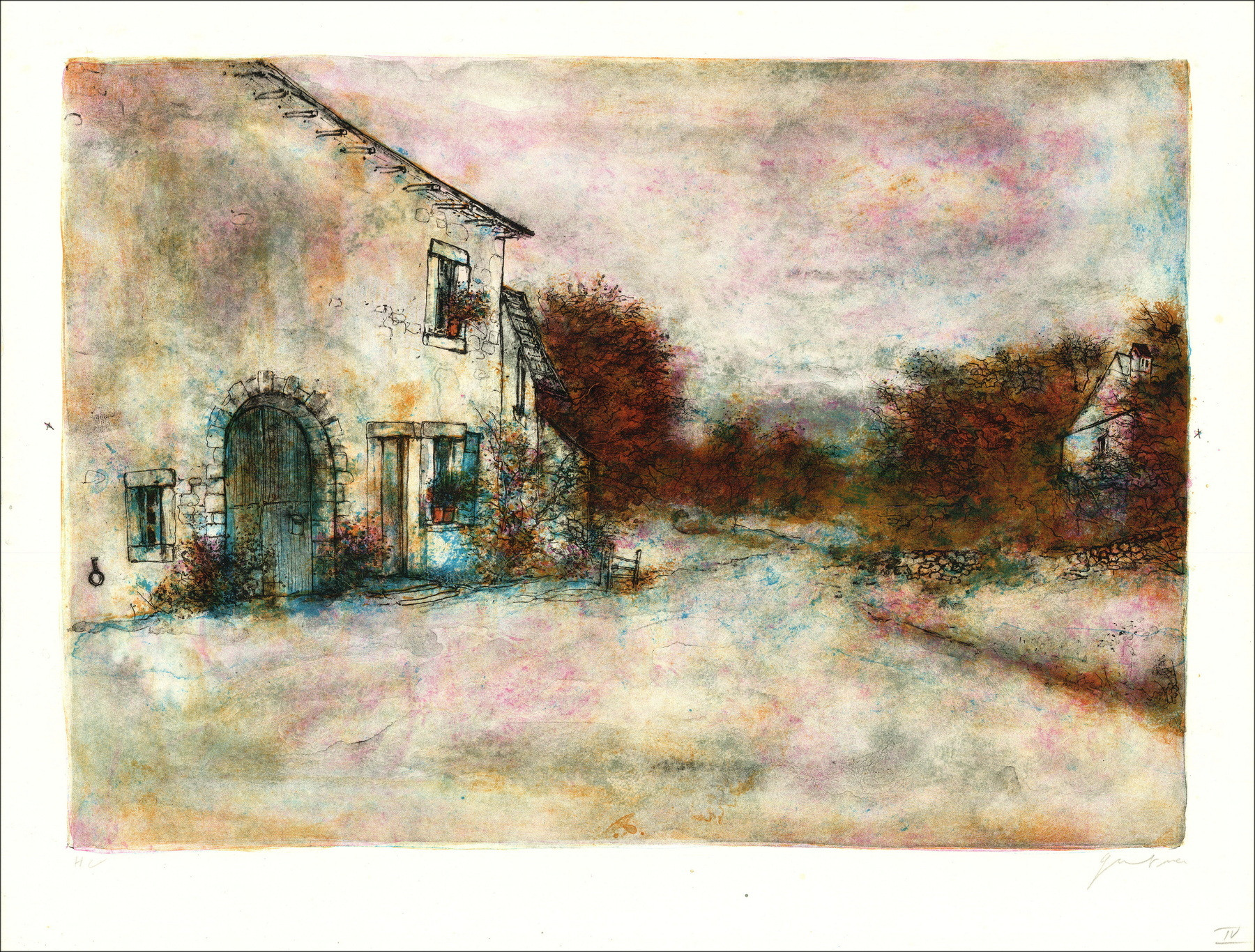 Bernard Gantner La Clairière, ondertekende lithografie