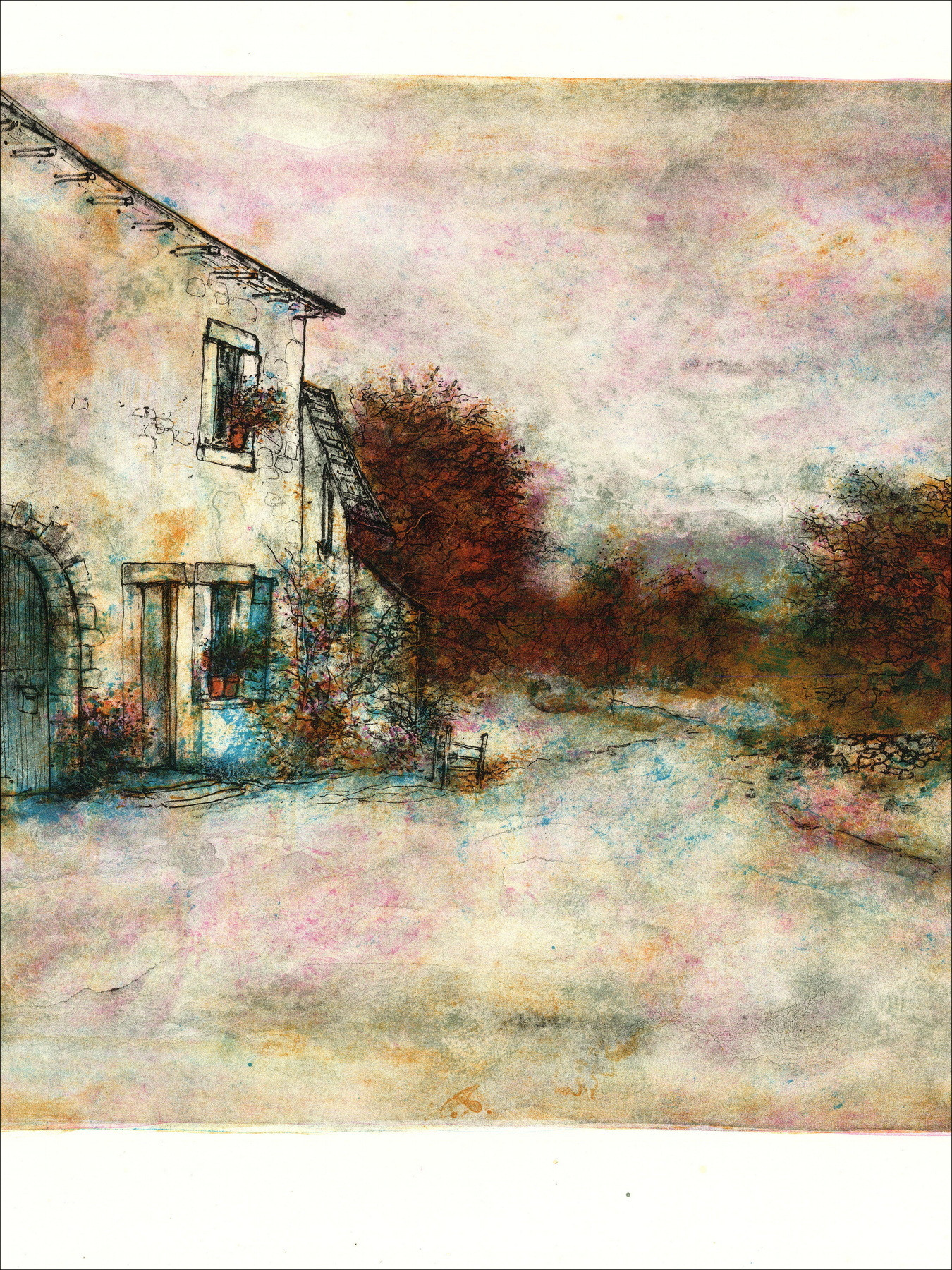 Bernard Gantner La Clairière, ondertekende lithografie