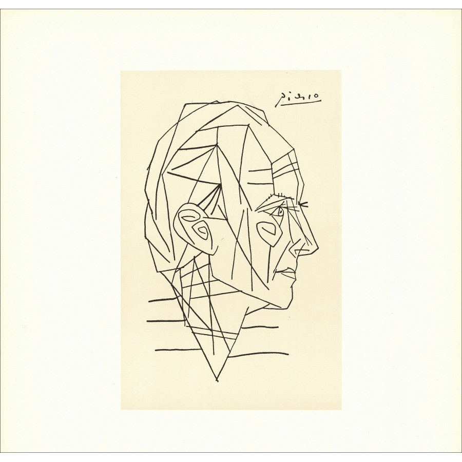 Pablo Picasso Porträt von Paul Éluard, Lithografie 1956