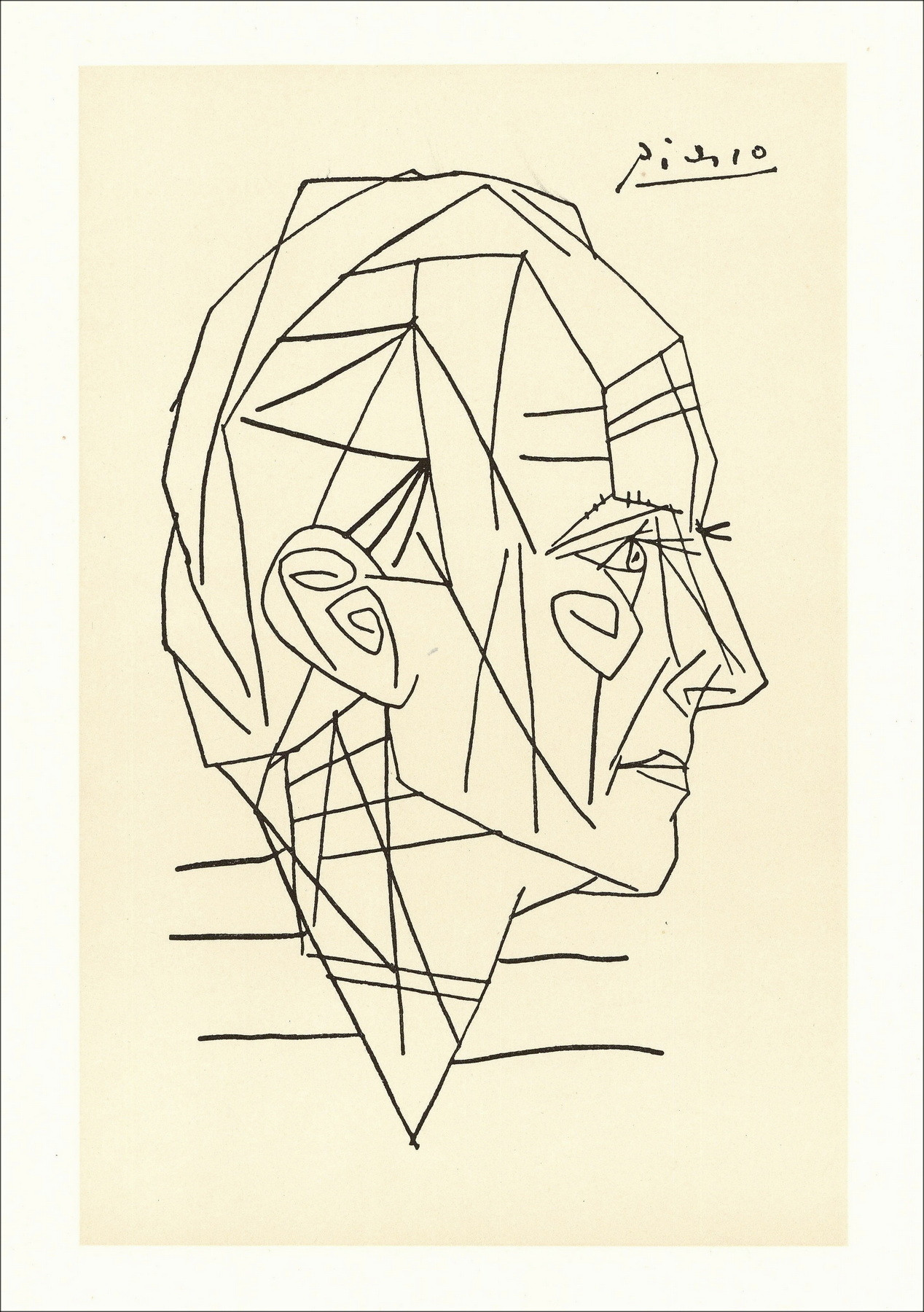 Pablo Picasso Porträt von Paul Éluard, Lithografie 1956