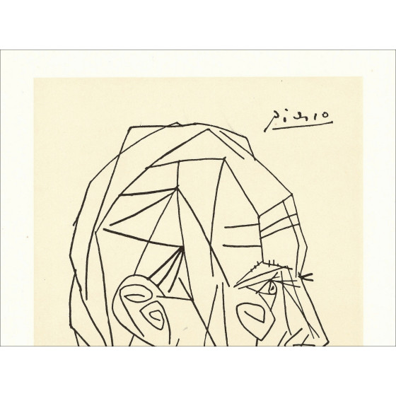 Retrato de Paul Éluard por Pablo Picasso, litografía de 1956.