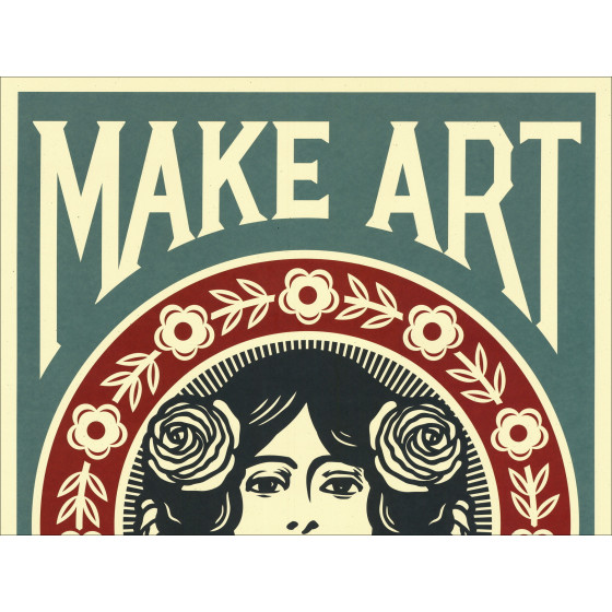 Shepard Fairey Mach Kunst, keinen Krieg Blau, signierte Siebdruck