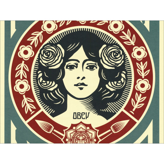 Shepard Fairey Make Art Not War Blue, signed screen print