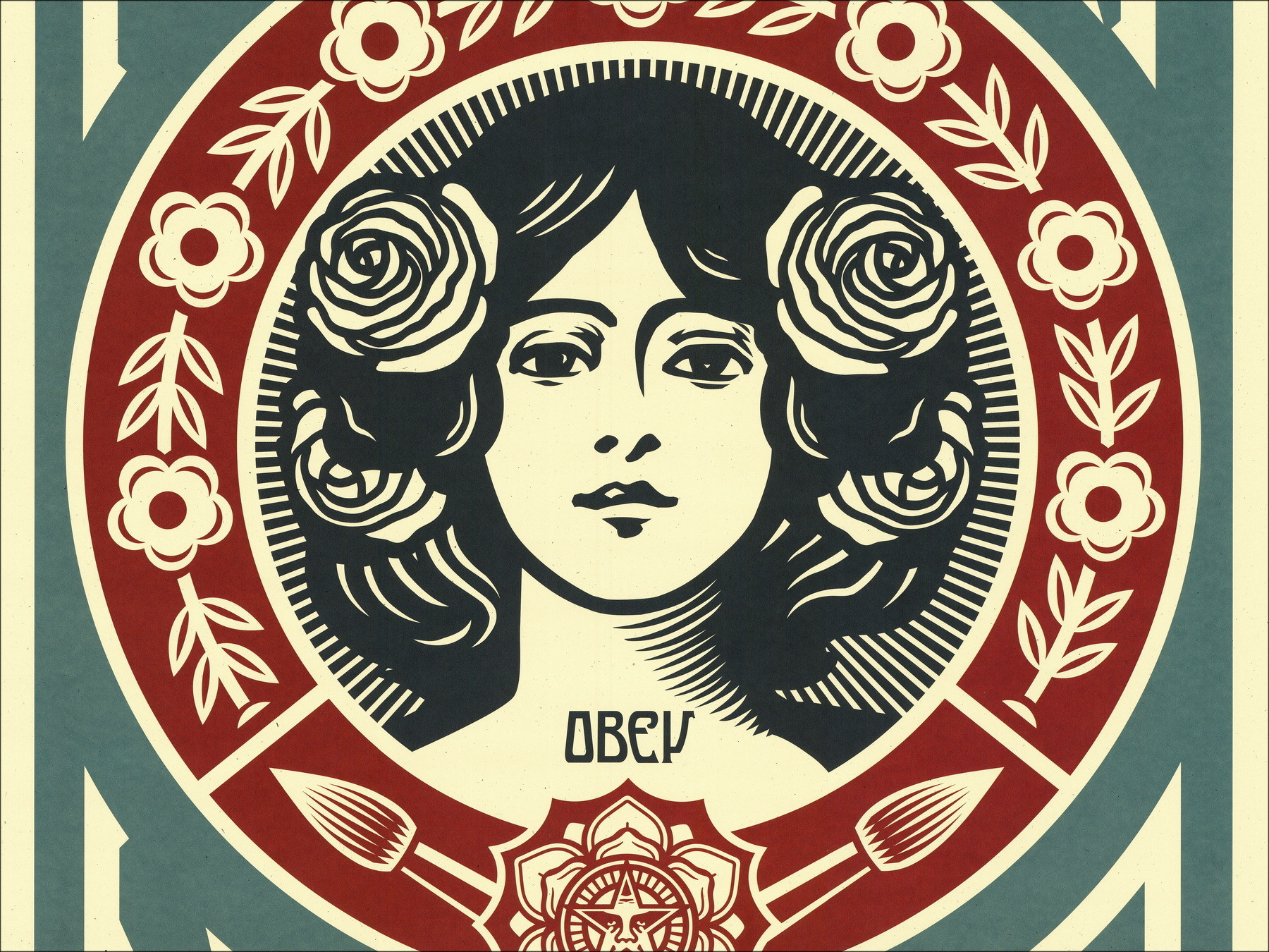 Shepard Fairey Make Art Not War Blue, signed screen print