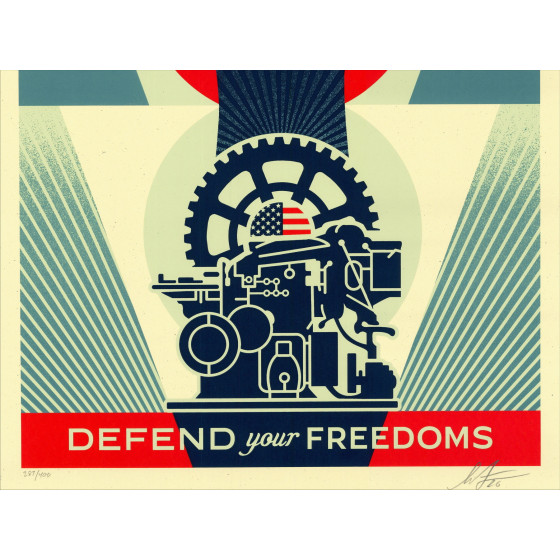 Shepard Fairey Freedom of the Press 2026, signed screen print