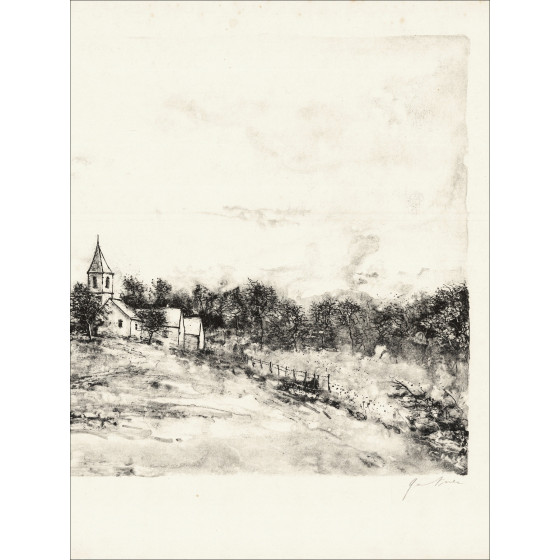 Bernard Gantner La Chiesa, litografia EA firmata
