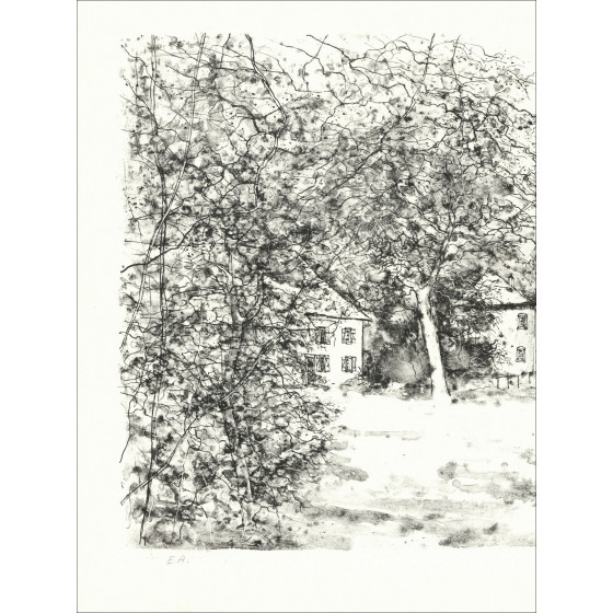 Bernard Gantner Forest Houses, lithograph EA signed