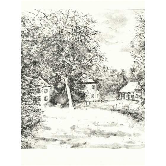 Bernard Gantner Maisons forestières, lithographie EA signée
