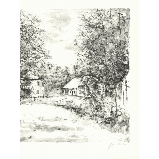 Bernard Gantner Waldhäuser, signierte Lithografie EA