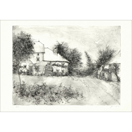 Bernard Gantner La Grange, lithografie EA gesigneerd