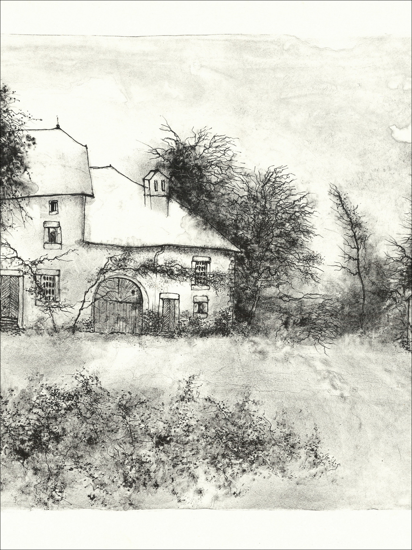 Bernard Gantner La Grange, lithografie EA gesigneerd
