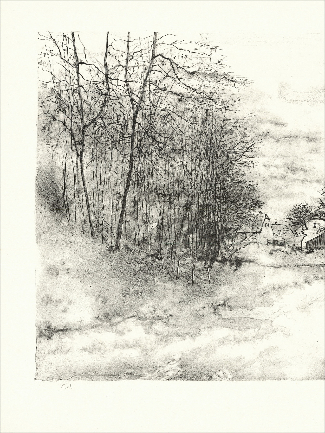 Bernard Gantner Der Weg, signierte Lithografie EA