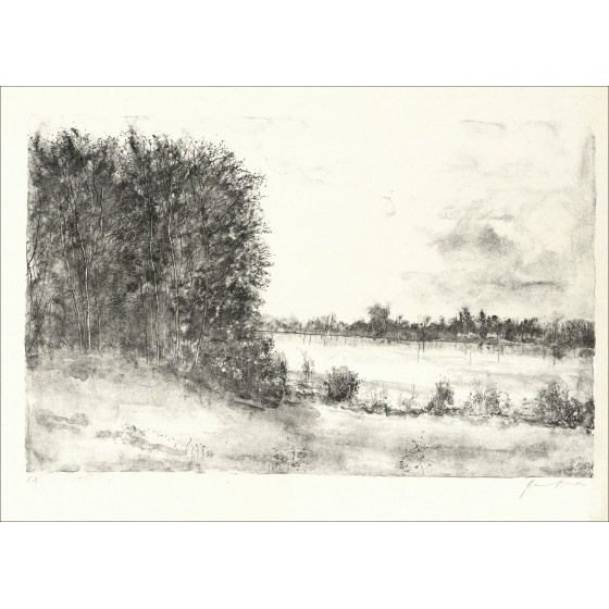 Bernard Gantner Le Lac, originele lithografie EA, gesigneerd.