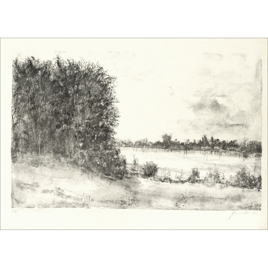 Bernard Gantner Le Lac, litografia originale EA firmata