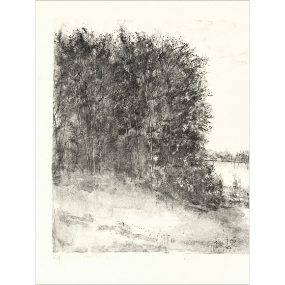 Bernard Gantner The Lake, original lithograph EA signed