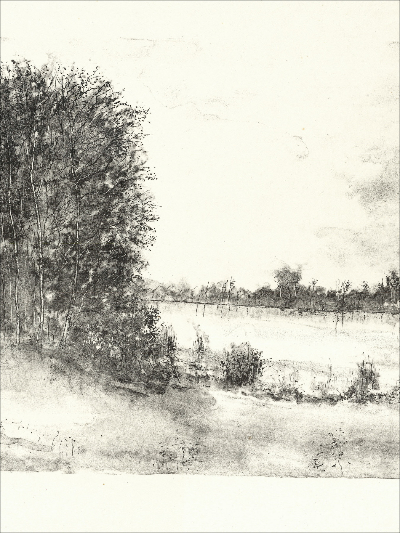 Bernard Gantner The Lake, original lithograph EA signed