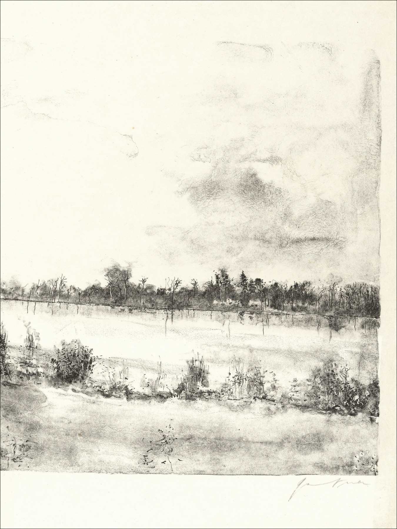 Bernard Gantner The Lake, original lithograph EA signed
