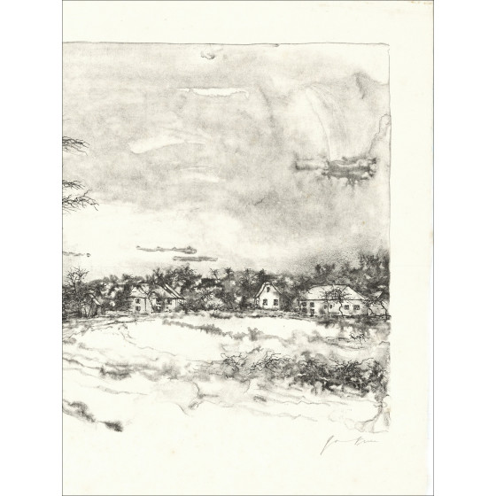 Bernard Gantner Die Straße, Original-Lithographie EA signiert