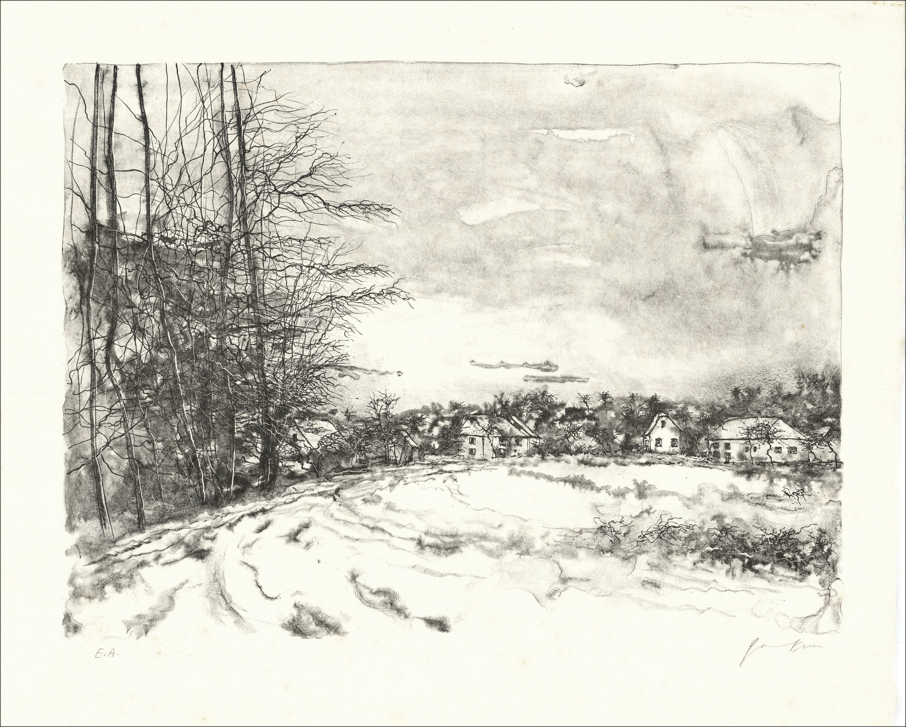 Bernard Gantner La Route, lithographie originale EA signée