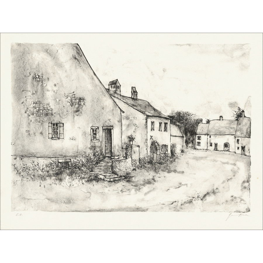 Bernard Gantner La Rue, Original-Lithografie, signiert, EA