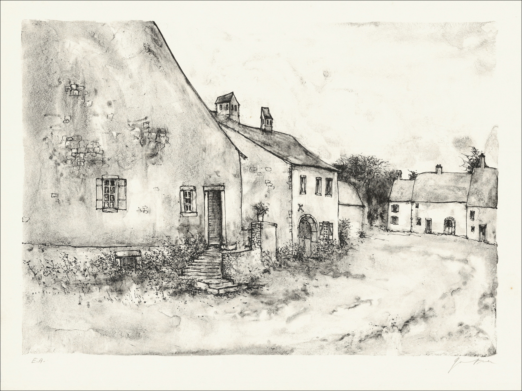Bernard Gantner La Rue, litografia originale EA firmata