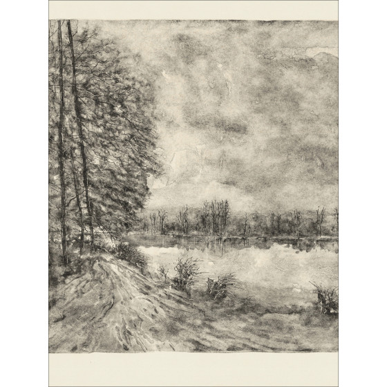 Bernard Gantner Lac en hiver, lithographie originale EA signée