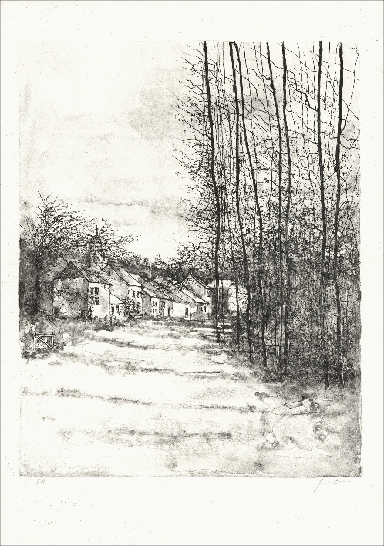 Bernard Gantner Le Bois du village, litografía EA firmada