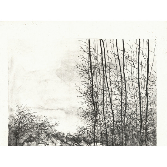 Bernard Gantner Das Dorfholz, signierte Lithografie EA