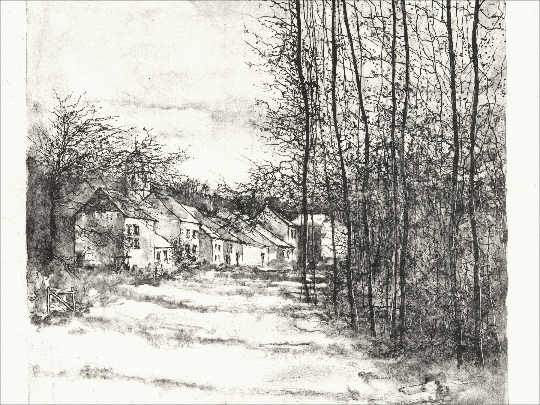 Bernard Gantner Le Bois du village, litografía EA firmada