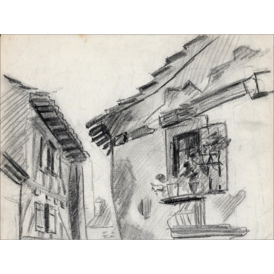 Louis Toffoli - originele gesigneerde tekening - Dorpsstraat 3