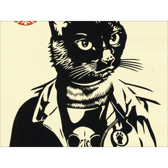 Shepard Fairey Radical Cat, gesigneerde zeefdruk