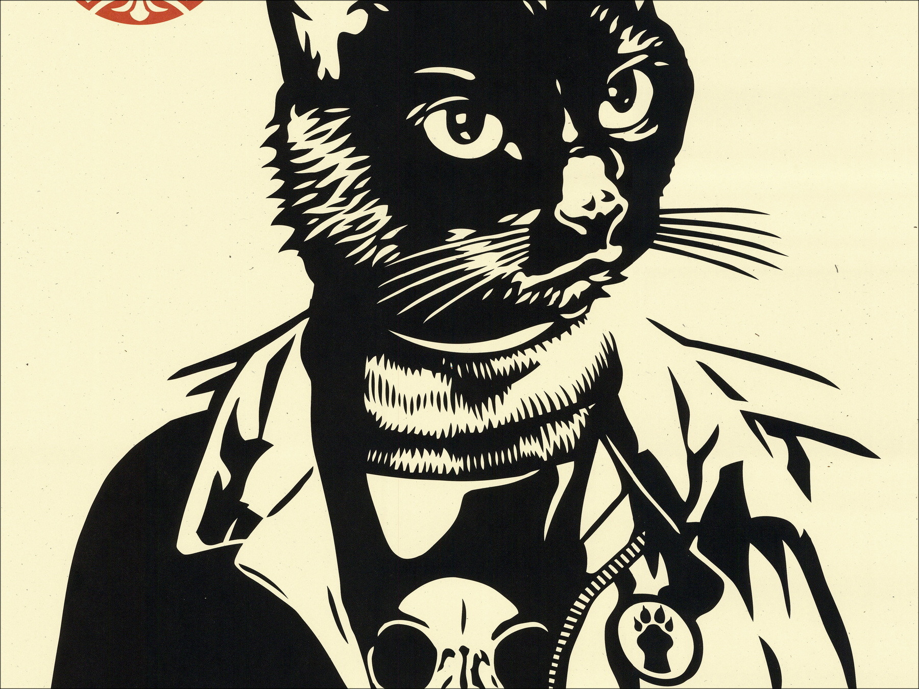Shepard Fairey Radical Cat, signierte Siebdruckgrafik