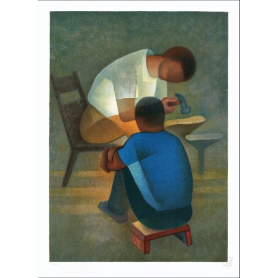 Acquista Louis TOFFOLI La Chitarrista Litografia Originale