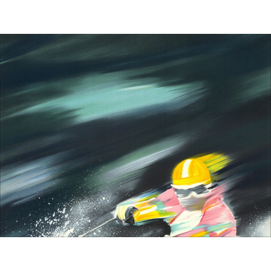 Victor Spahn - The Skier, original signed lithograph