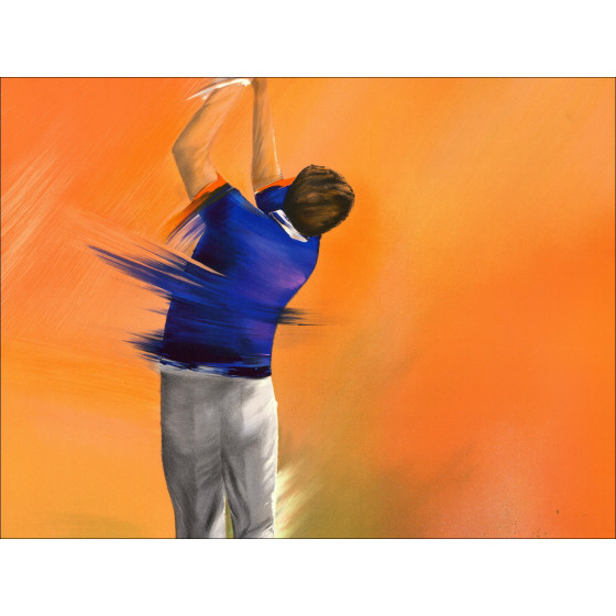 Victor Spahn - Il golfista, litografia originale firmata