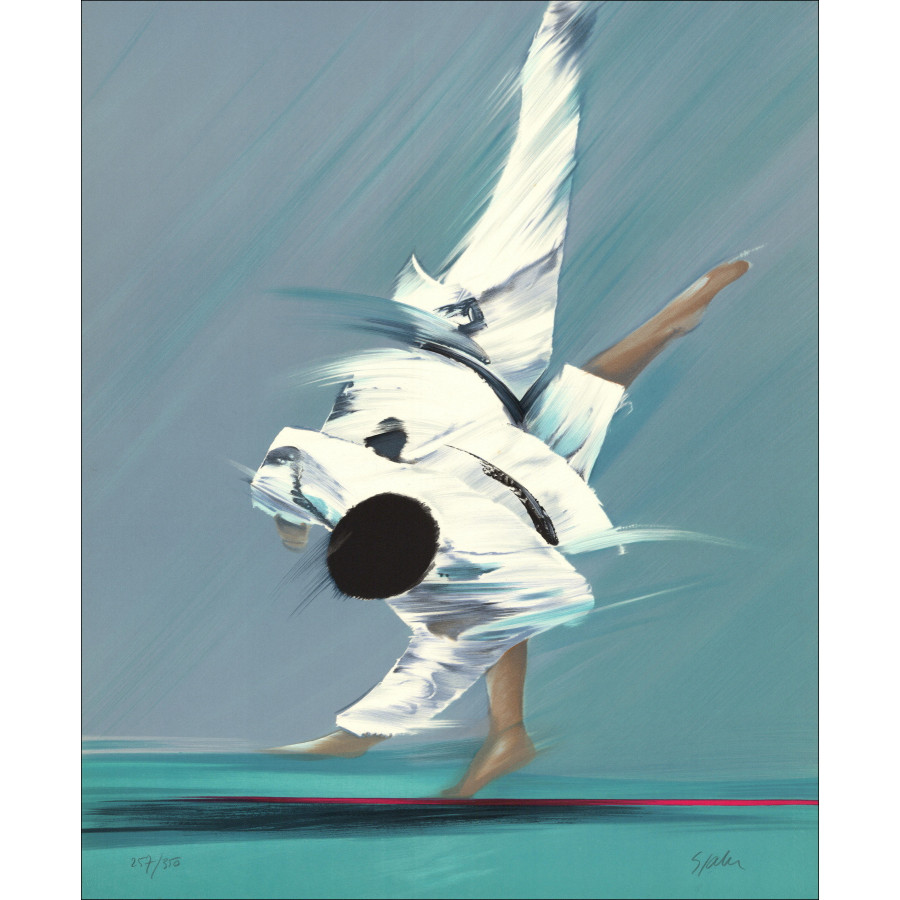 Victor Spahn - El Judoka, litografía original firmada