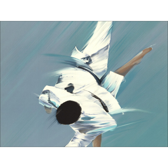 Victor Spahn - Der Judoka, signierte Original-Lithographie