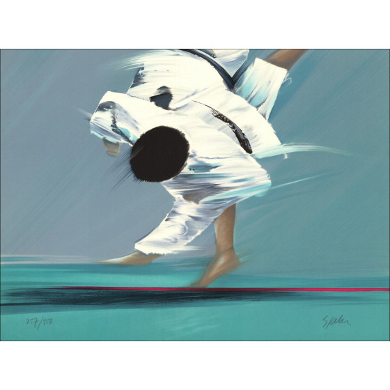 Victor Spahn - El Judoka, litografía original firmada