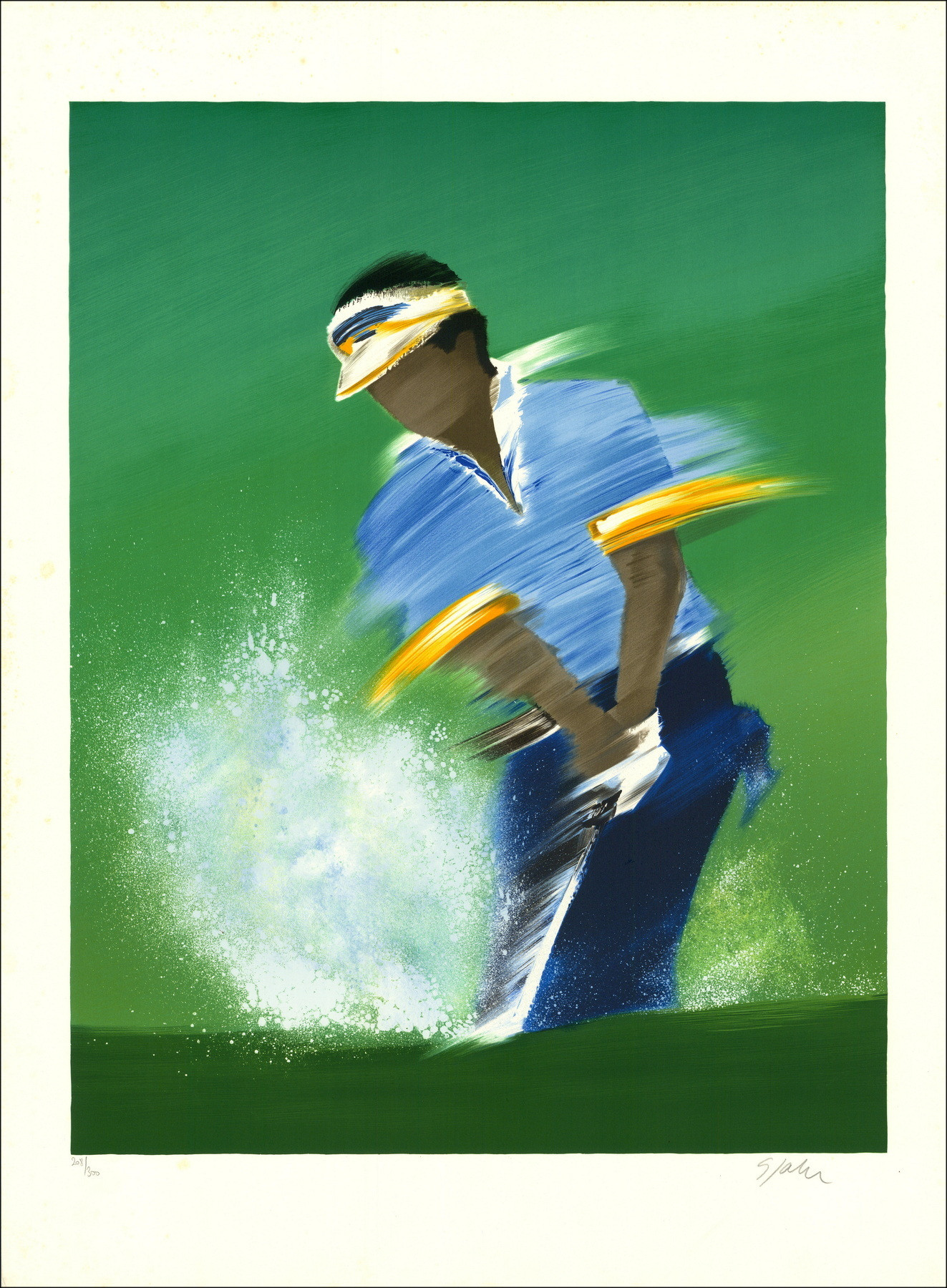 Victor Spahn - De Golfer, originele ondertekende lithografie