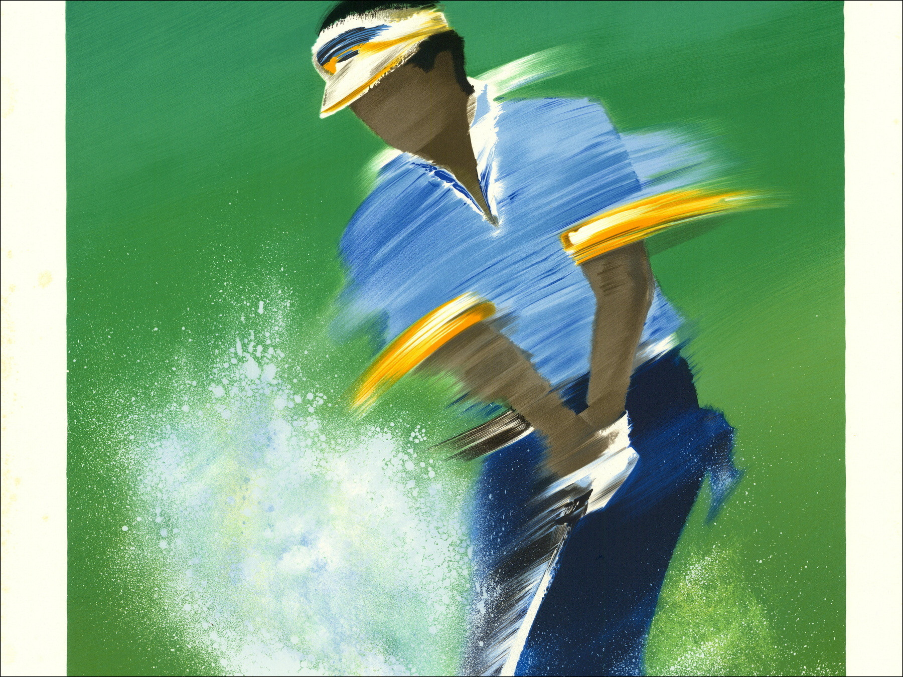 Victor Spahn - De Golfer, originele ondertekende lithografie