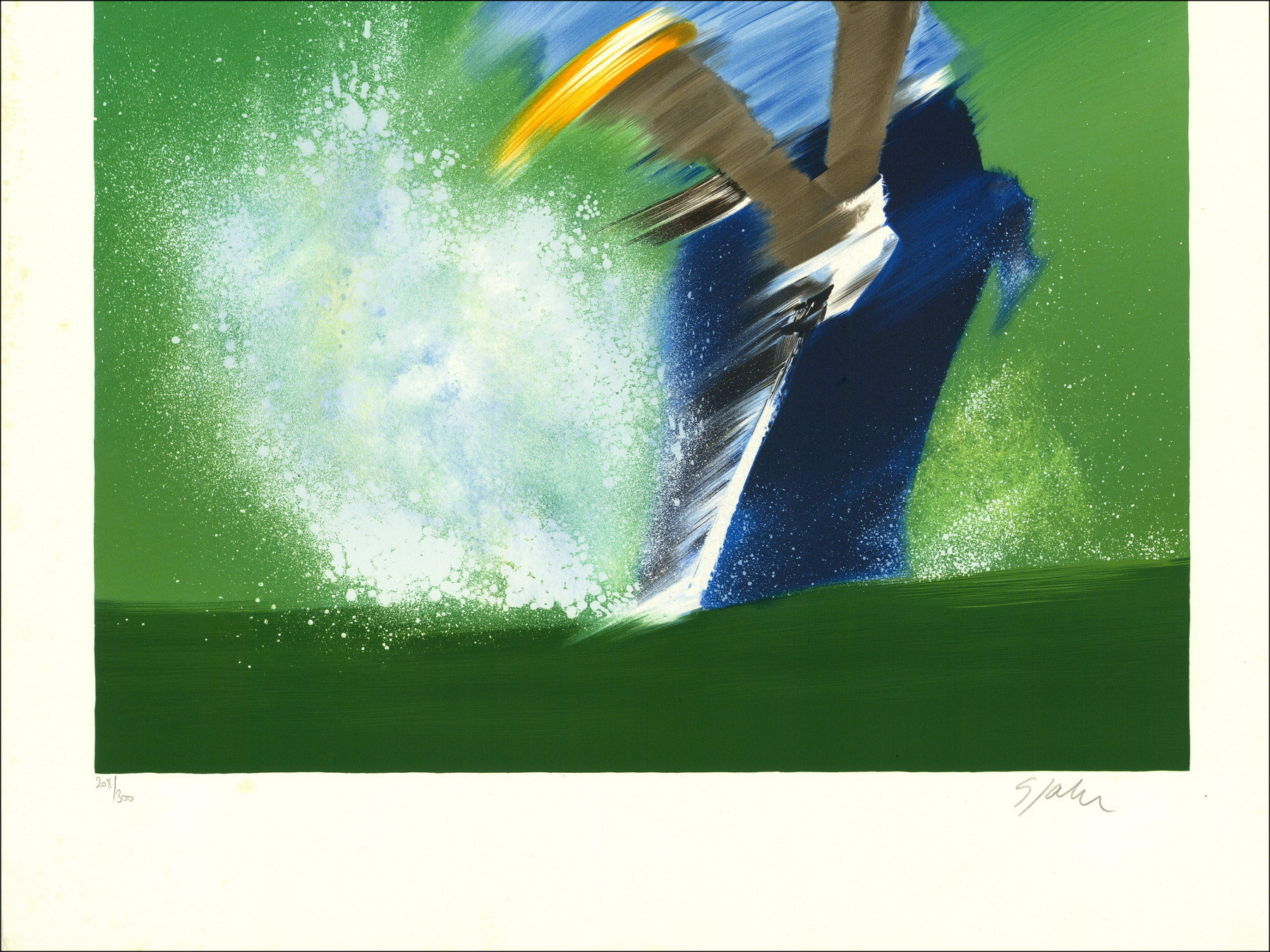 Victor Spahn - El Golfista, litografía original firmada