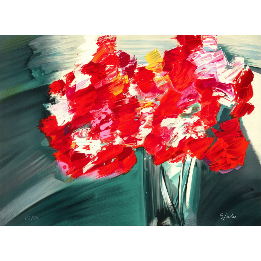 SPAHN Victor - Litografia originale "Il mazzo" 56x76cm