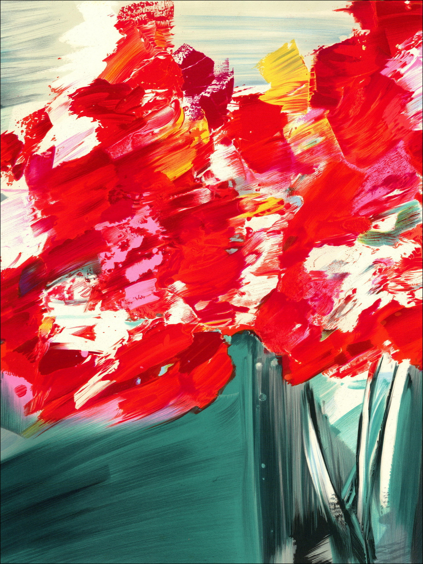 SPAHN Victor - Original lithograph "The bouquet" 56x76cm