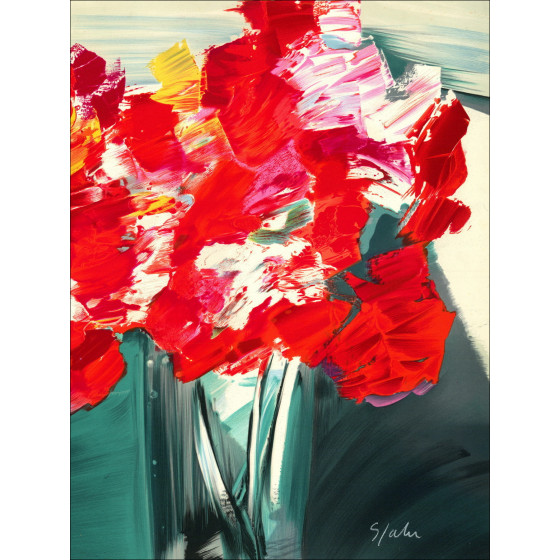 SPAHN Victor - Original-Lithographie "Der Blumenstrauß" 56x76cm