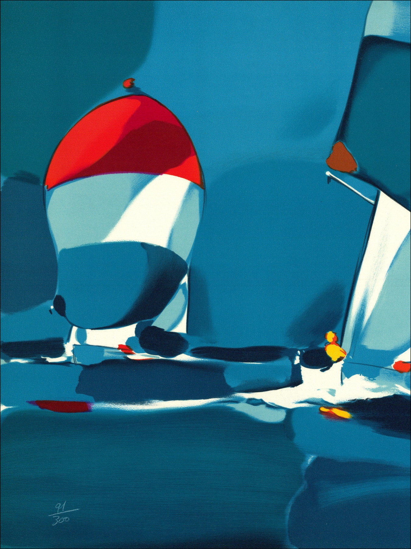 Michel Bez - Regata, litografía original firmada