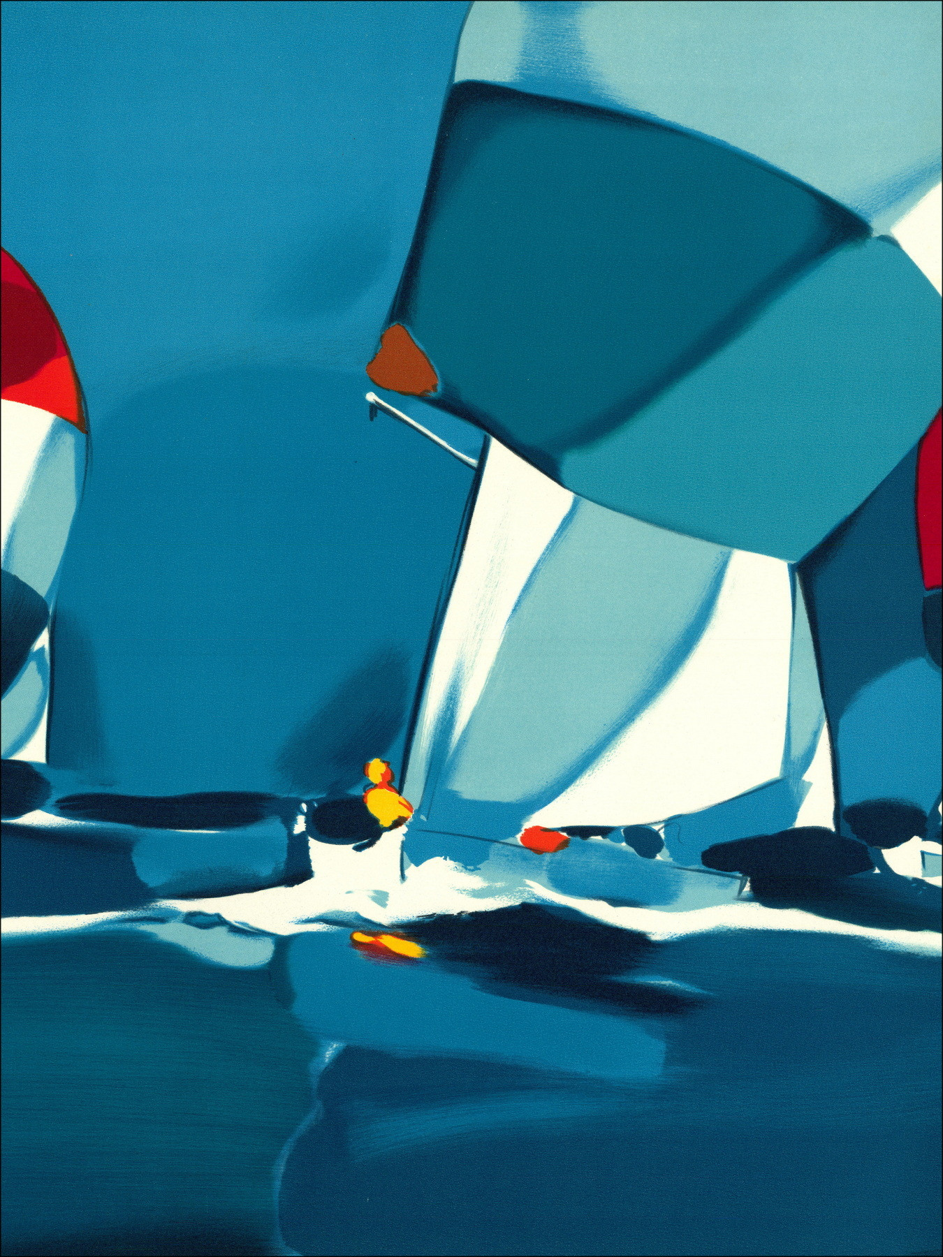 Michel Bez - Regatta, signierte Original-Lithographie