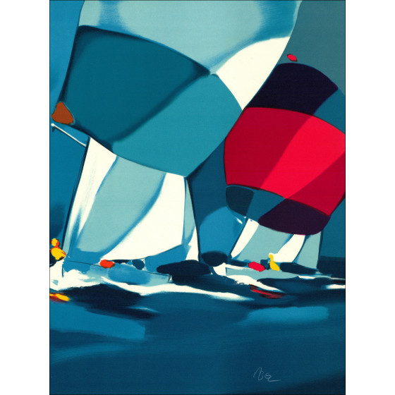 Michel Bez - Regatta, original signed lithograph