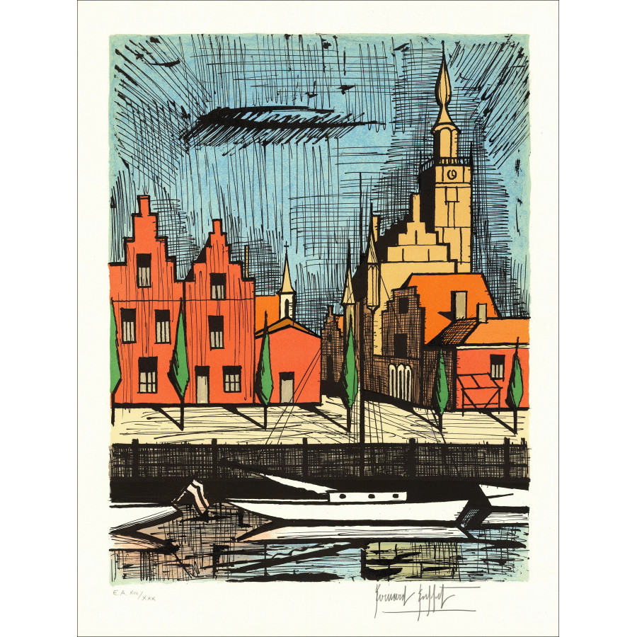 Bernard Buffet - Vetro, l'Ospedale della Città, litografia 1986