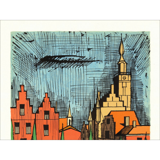 Bernard Buffet - Vaso, Hospital de la Ciudad, litografía 1986