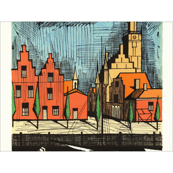 Bernard Buffet - Vetro, l'Ospedale della Città, litografia 1986